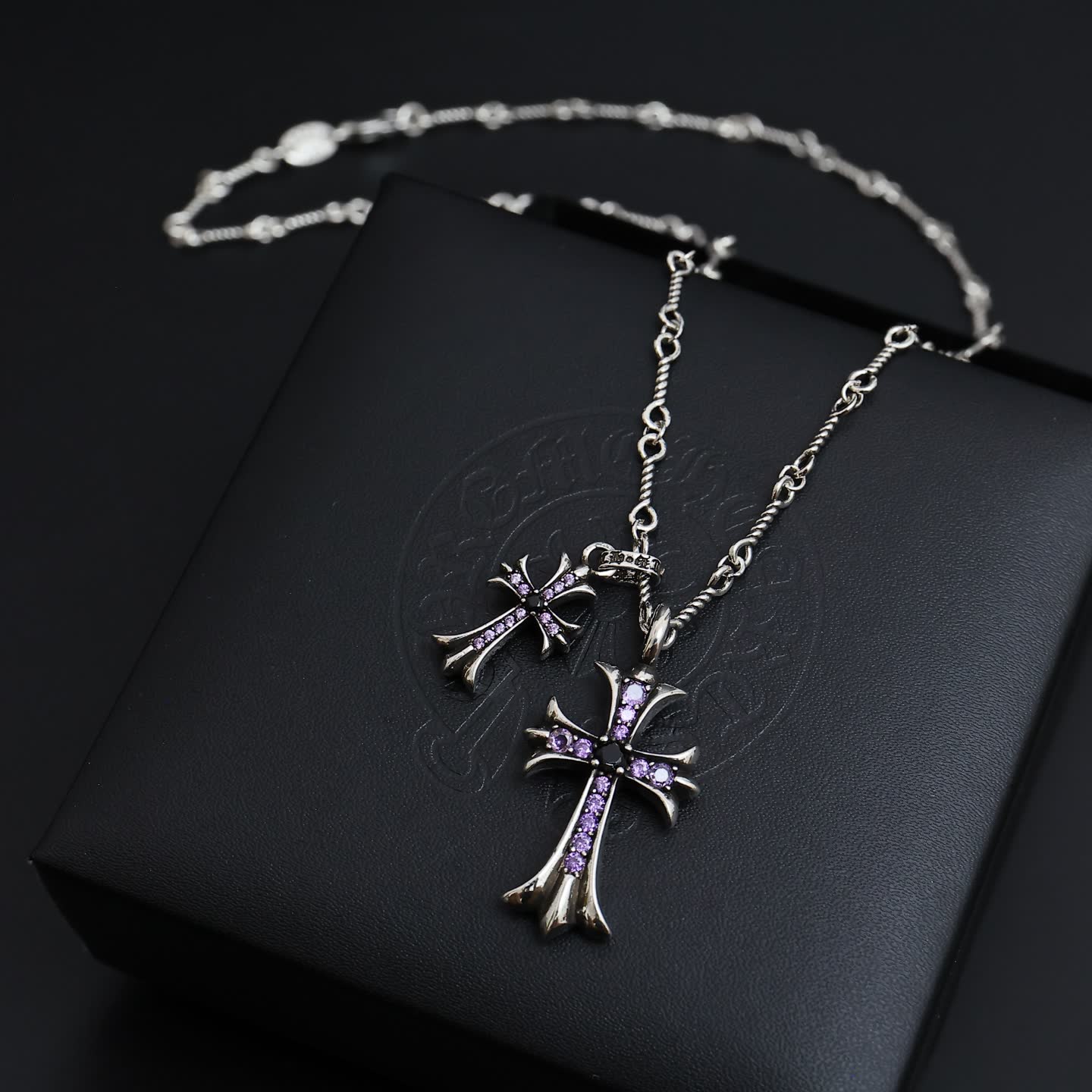 Chrome Hearts Silver and Gold Cross Pendant Necklace